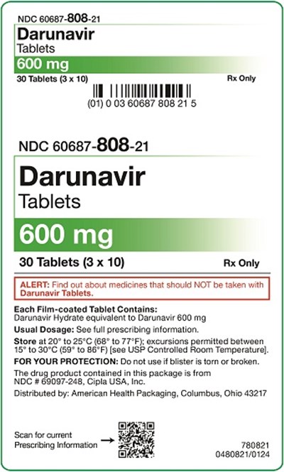 600 mg Darunavir Tablets Carton - 600 mg Darunavir Tablets Carton